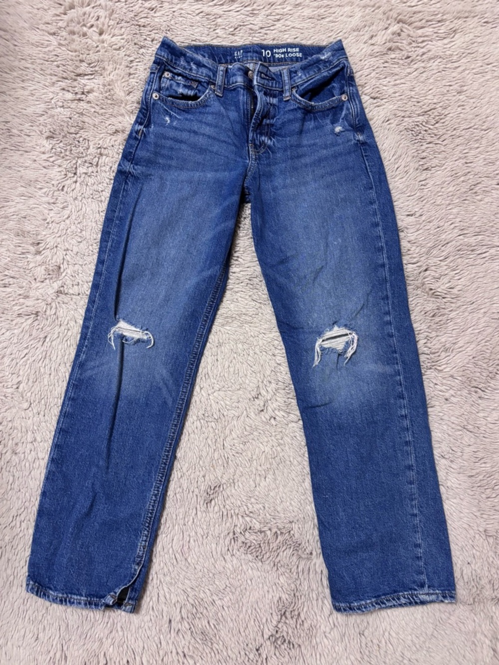 GAP Kids Girl’s Size 10 Distressed Jeans - Medium Blue - Excellent Condition